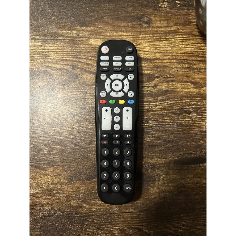 Blackweb Universal Remote Control 6-Device B017G Black TV SAT CBL AMP STREAM